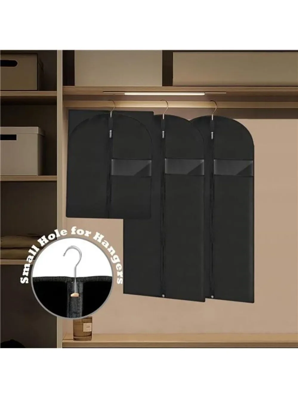 Garment Bags for Hanging Clothes Suit Dress Bag Long Black Travel Storage Cover